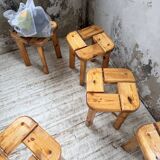 Set of 6 Olof Ottelin stools, Finland 1950.