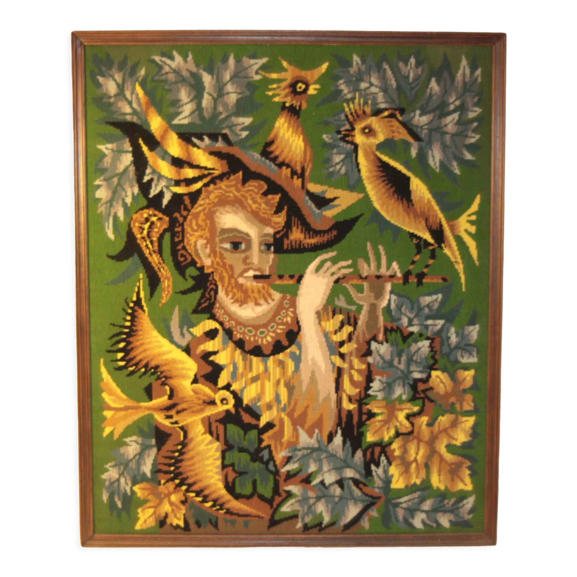 Vintage tapestry "l'oiseleur"