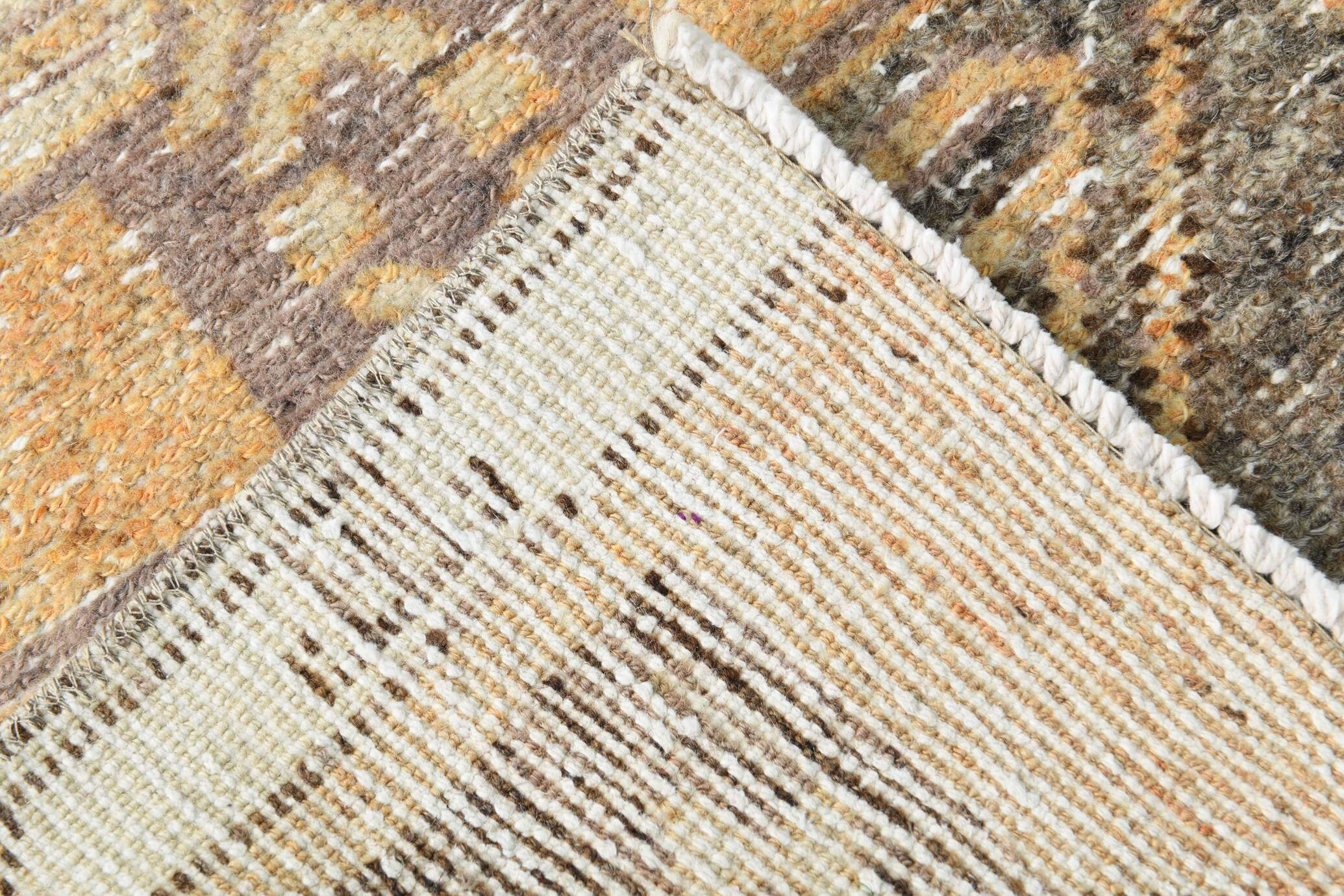 3x11 Mustard Brown Oriental Vintage Runner Rug, 85x329Cm