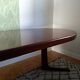 Danish extendable round table on central support