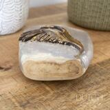 Vintage Ceramic Swan Vase, Studio Pottery Art, Rectangle Shape, Flying Bird