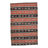 Tapis Kilim rayé rouge clair et marron foncé, 168x264 cm