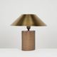 Patinated lamp in bronze and gilded steel circa 1990