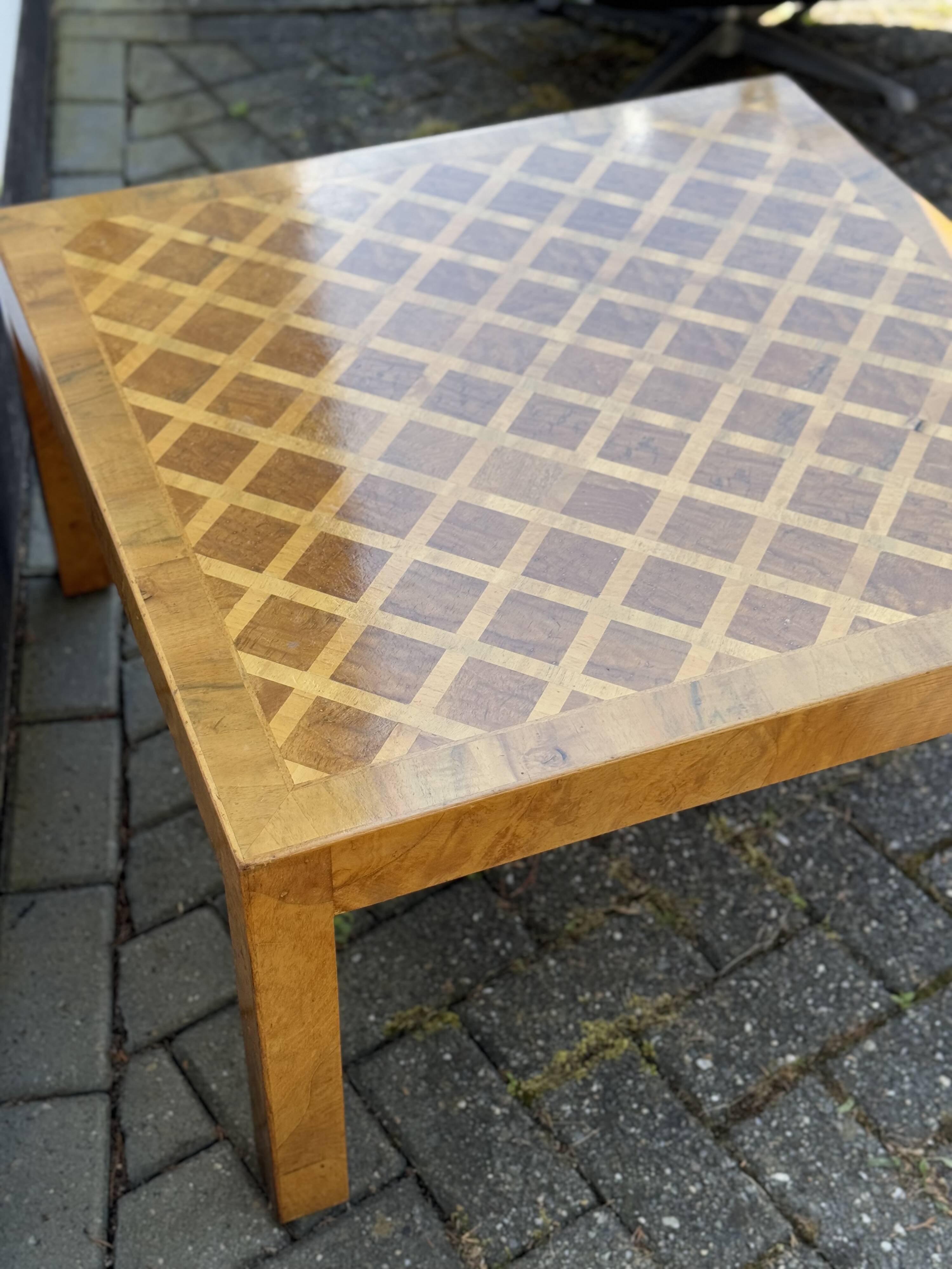Italian Inlay Walnut Coffee Table
