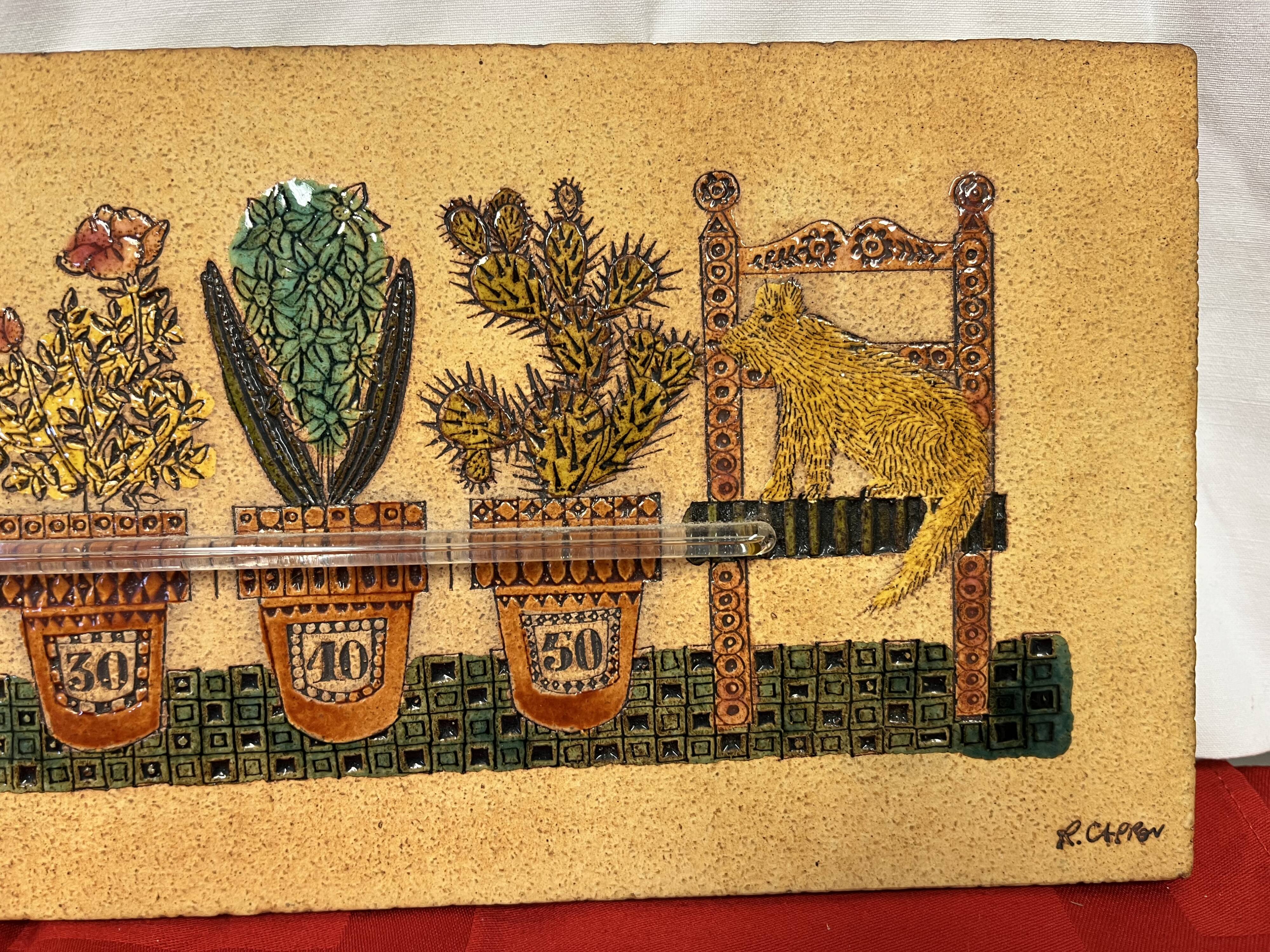 Wall thermometer earthenware Roger Capron