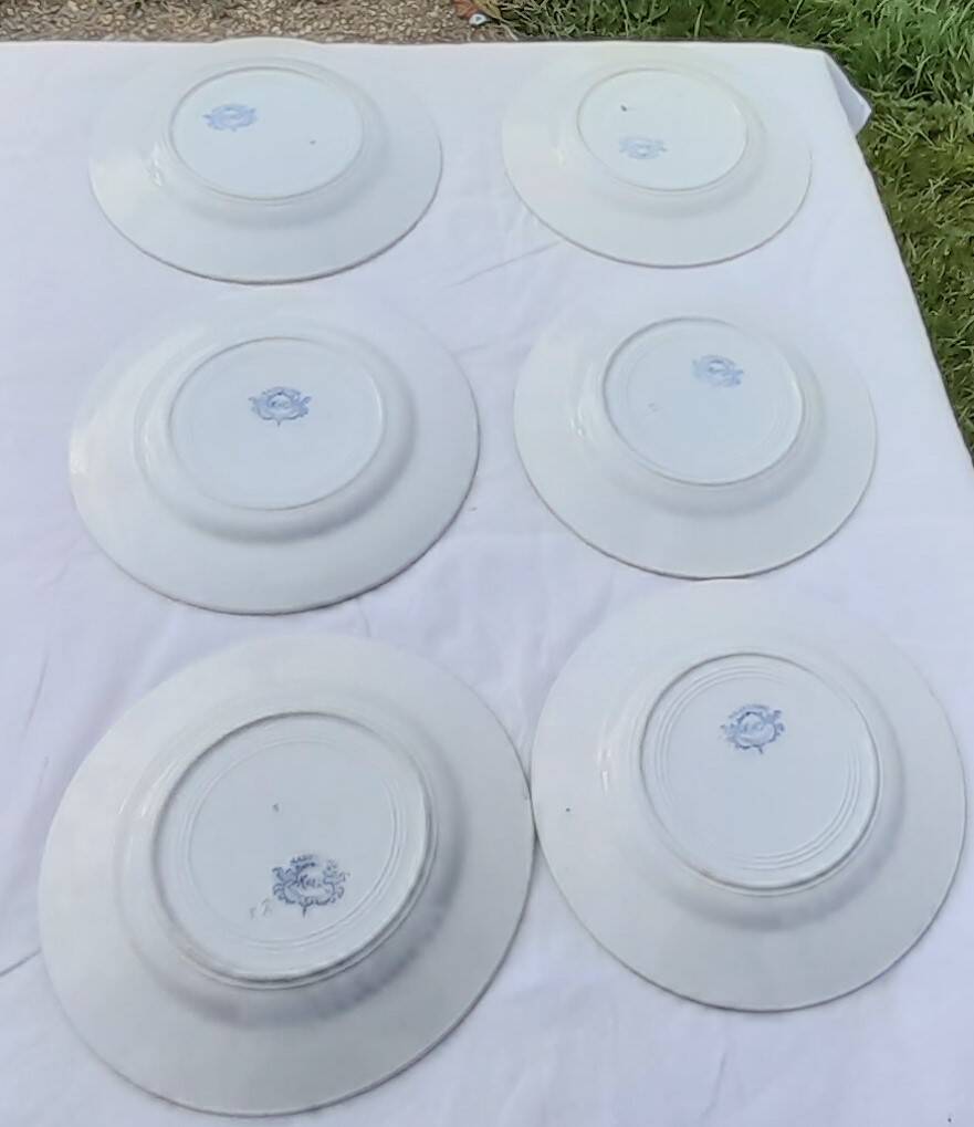 6 earthenware dinner plates KG Lunéville model Mauresque diam. 22 cm