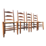 4 oak mulched chairs