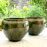 Pair of flowerpots by j massier in vallauris