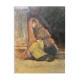 Tableau ancien La mendiante de G. De Saint Jean, XIXe