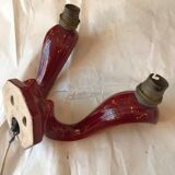Red ceramic Art Deco wall lamp N2