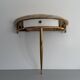 Floating wall console with drawer, brass body and marble top, 1960s, Italy