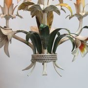 Lampe suspendue en métal. 3 lumières. Vintage des années 1960.