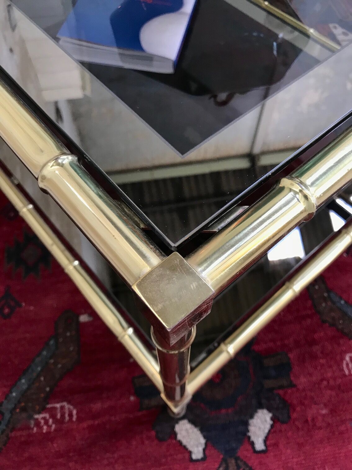 Bamboo imitation brass coffee table