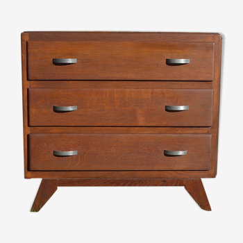 Commode en chêne foncé des années 50-60