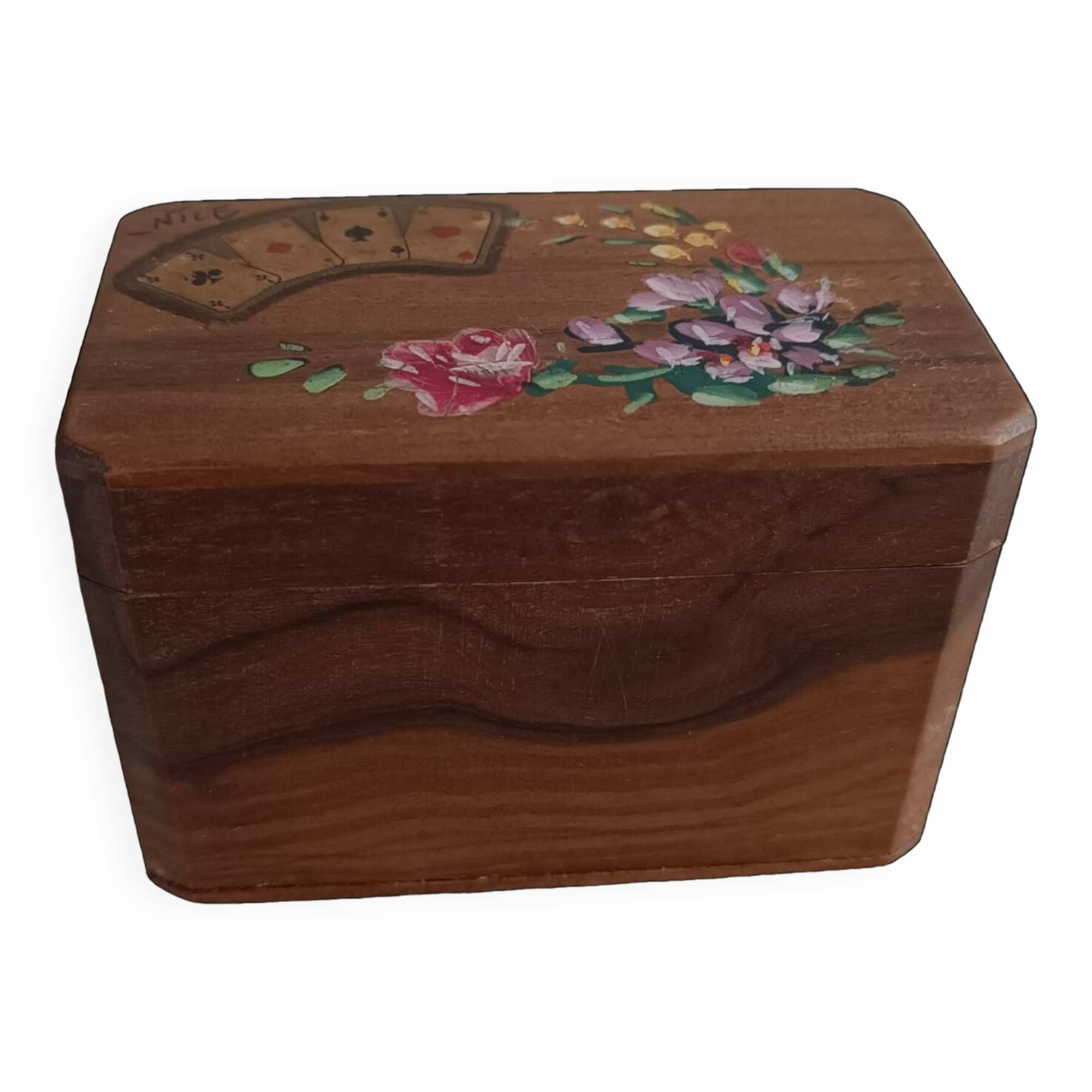 Wooden box for card games