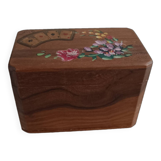 Boîte en bois pour jeux de cartes