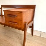 Vintage teak phone bench