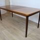 Vintage rectangular teak table with 130 cm dark legs and extension 1960 Sweden