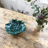 Vallauris green ceramic leaf dish
