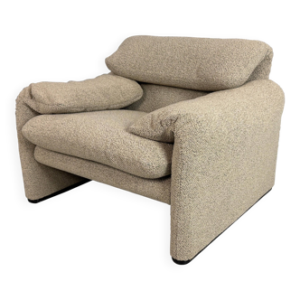 Vico Magistretti Maralunga reupholstered lounge chair for Cassina, 1980s