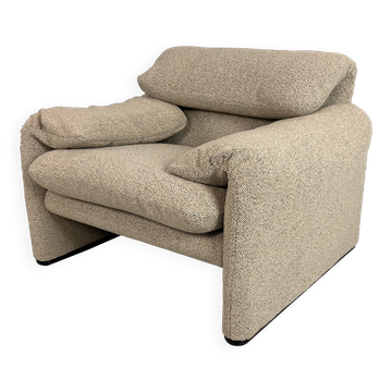 Vico Magistretti Maralunga reupholstered lounge chair for Cassina, 1980s