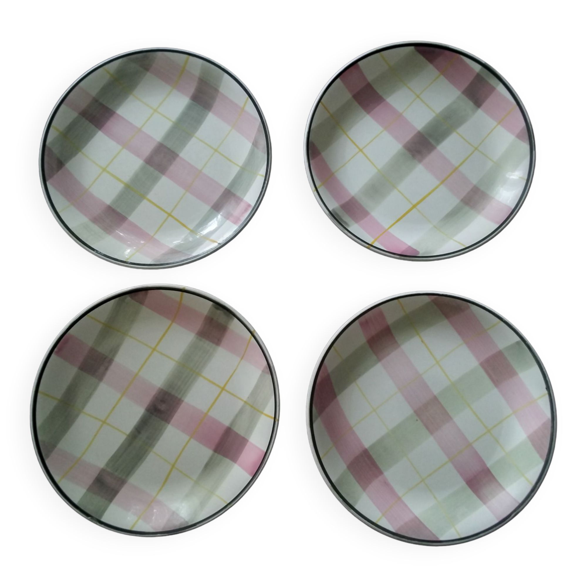Set of 4 Digoin Sarreguemines flat plates