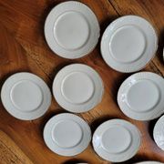 Silver-edged dessert service and its dish