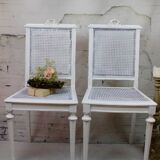Chaises Louis XVI Patine blanche Shabby Chic