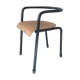 Chaise maternelle vintage métal gris anthracite bois