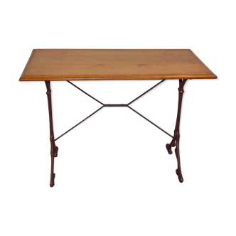 Oak and cast-iron bistro table