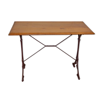 Oak and cast-iron bistro table