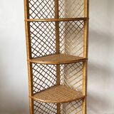 rattan corner shelf from the 60s and 70s