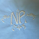 tea set tablecloth and towels monogram NP