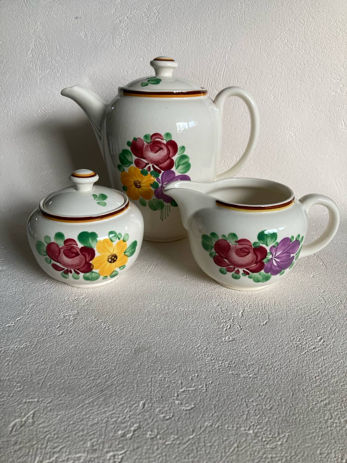 Villeroy and Boch Campagna coffee/teapot set, milk jug, sugar bowl