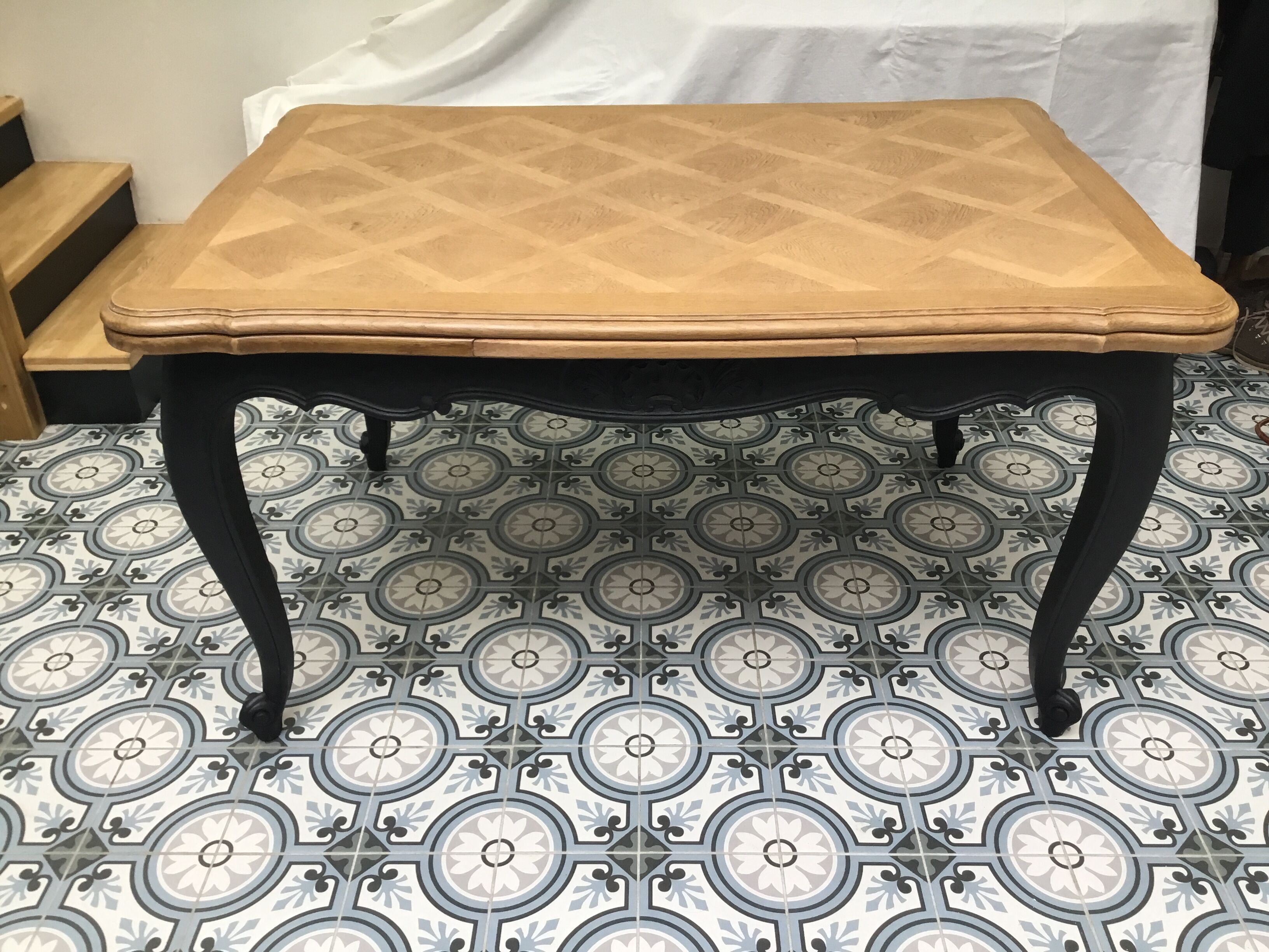 Louis XV style table in oak 1950s/60s