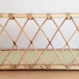 Vintage rattan wicker wall shelf