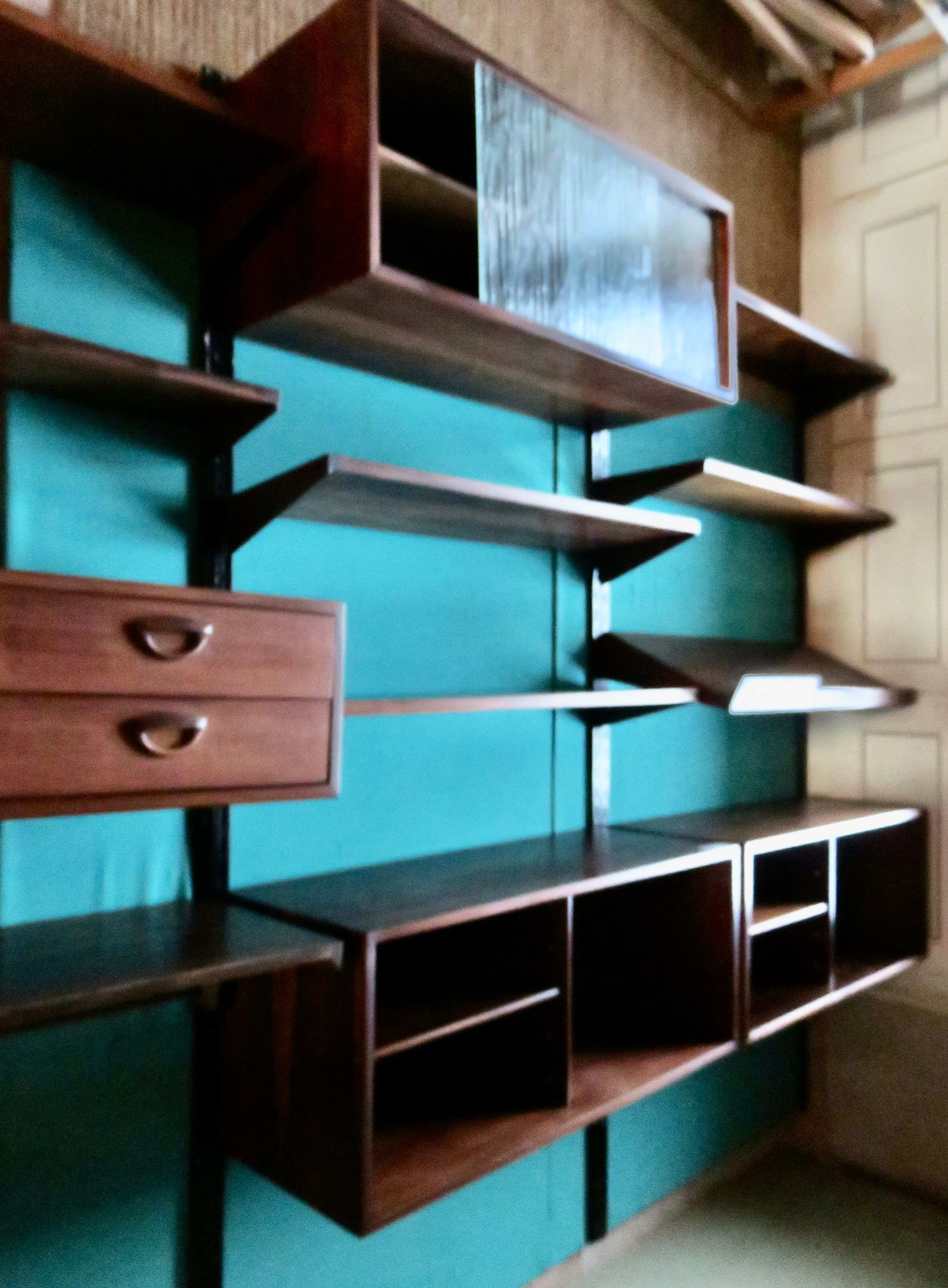 Rosewood bookcase with shelving and box system. Kai Kristensen, Denmark 1960