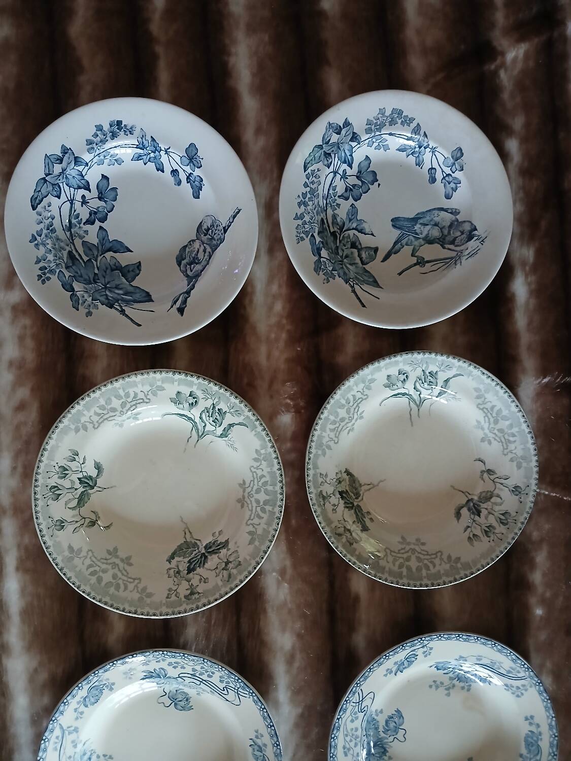 10 antique deep plates in ironstone