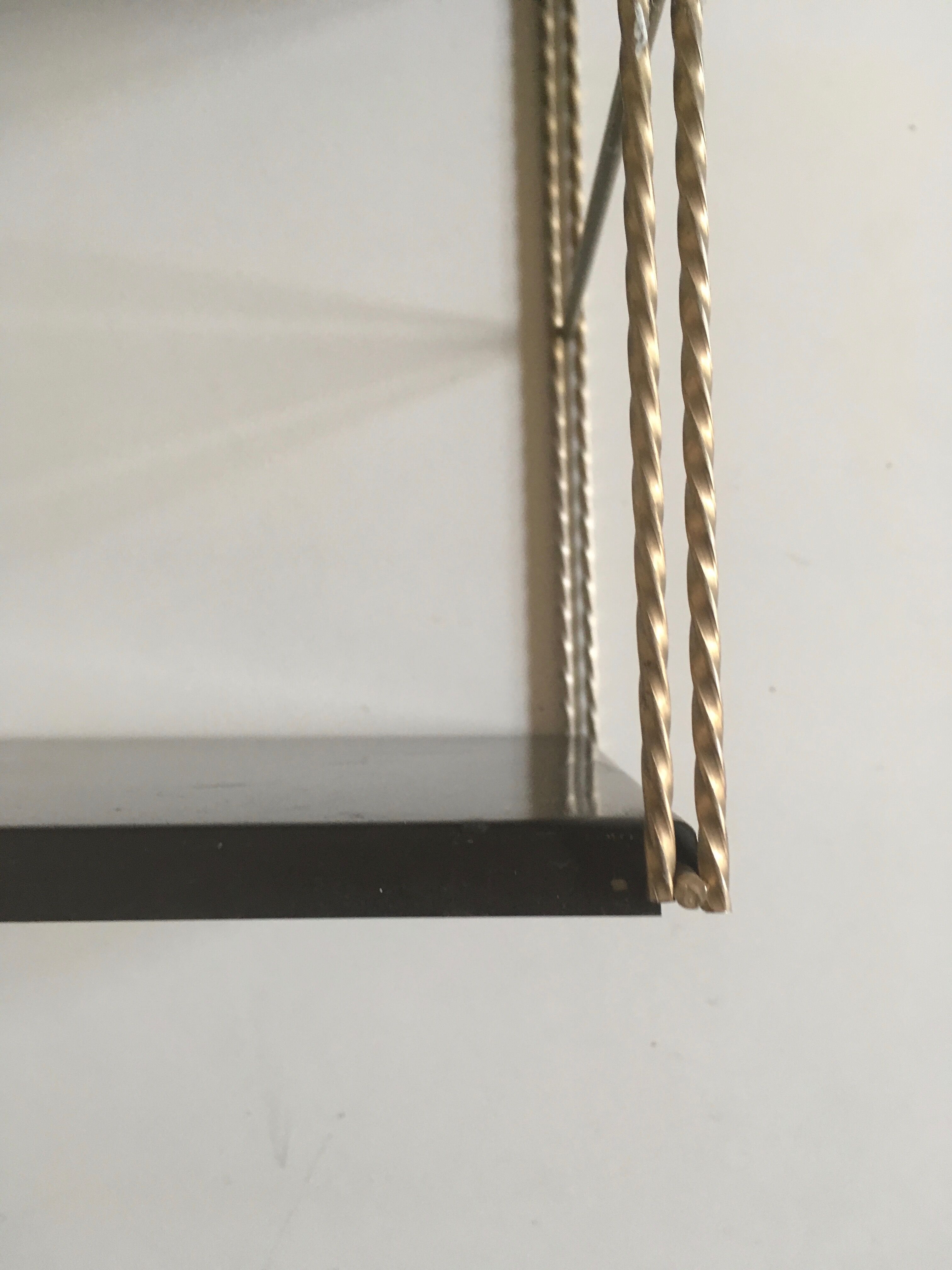 Black brown metal String Shelf