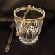 Crystal ice bucket and stainless steel spoon