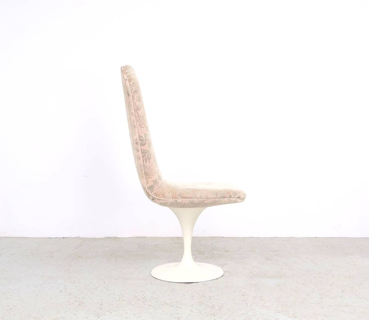 Set of 4 vintage velvet tulip swivel chairs, 1970s