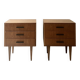 Pair of modernist honey wood bedside tables, 1950 design.