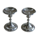 Lot of 2 silver metal candlesticks