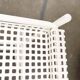 Mid-century modern minimalist perforated metal bar cart from the 1960s.