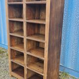Open bookcase with 12 teak compartments