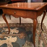 Desk game table and its solid blond cherry cap period EIGHTEENTH Louis XV