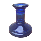 Blue glass candlestick