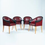Sinan Armchairs in Leather and Beech Wood