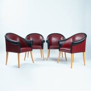 Fauteuils Sinan en cuir et en bois de hêtre