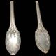 Fork and soup spoon in silver metal in their box from the brand "CERAVER OSTEAL"